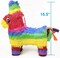 16" Rainbow Donkey Pinata - Mexican Theme Party Decoration for Birthdays, Fiestas & Cinco de Mayo - 16 x 13 x 4.5 Inch Kids Party Favors